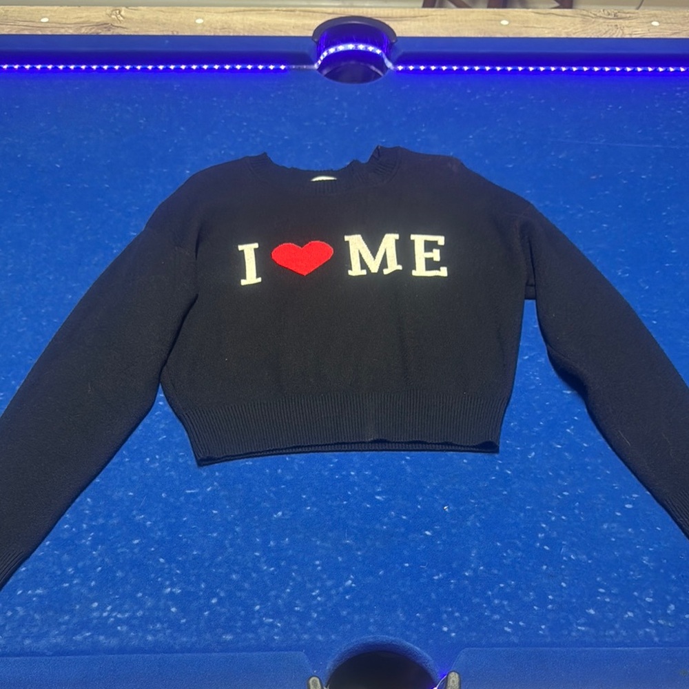 No Boundaries Black and White Long Sleeve Crop Sweatshirt
